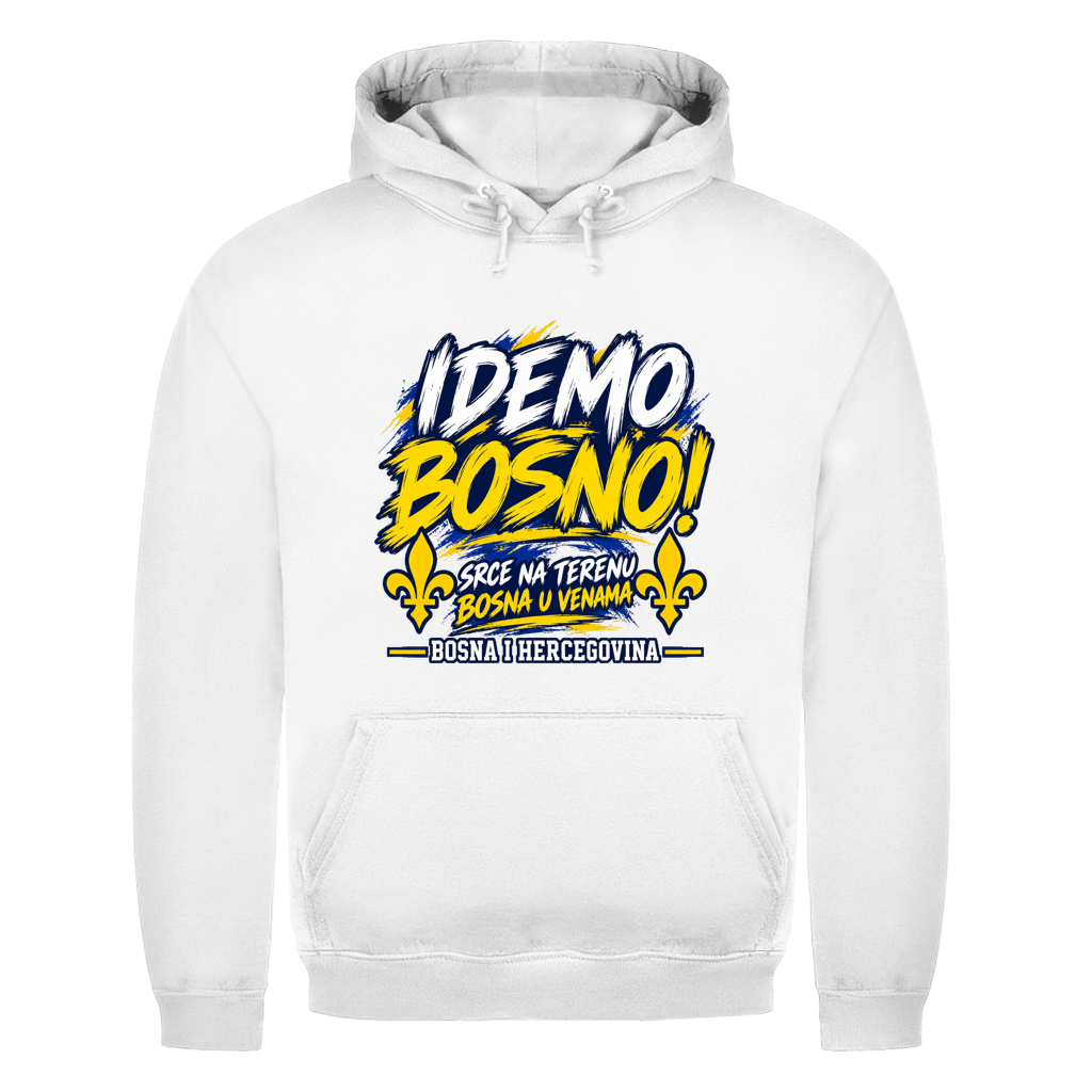 Bosnien Hoodie Herren – IDEMO BOSNO! Fußball Fan Hoodie | Bosna & Herzegowina