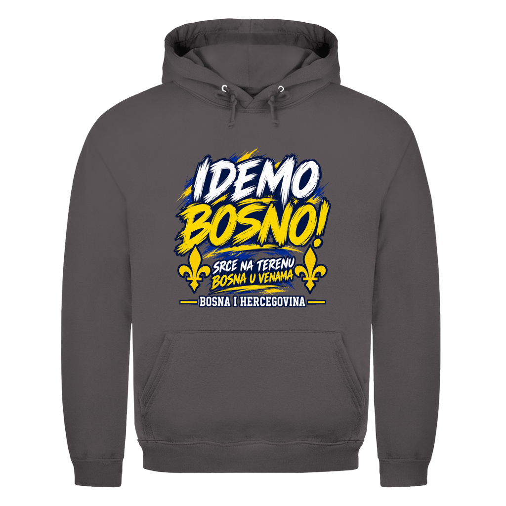 Bosnien Hoodie Herren – IDEMO BOSNO! Fußball Fan Hoodie | Bosna & Herzegowina