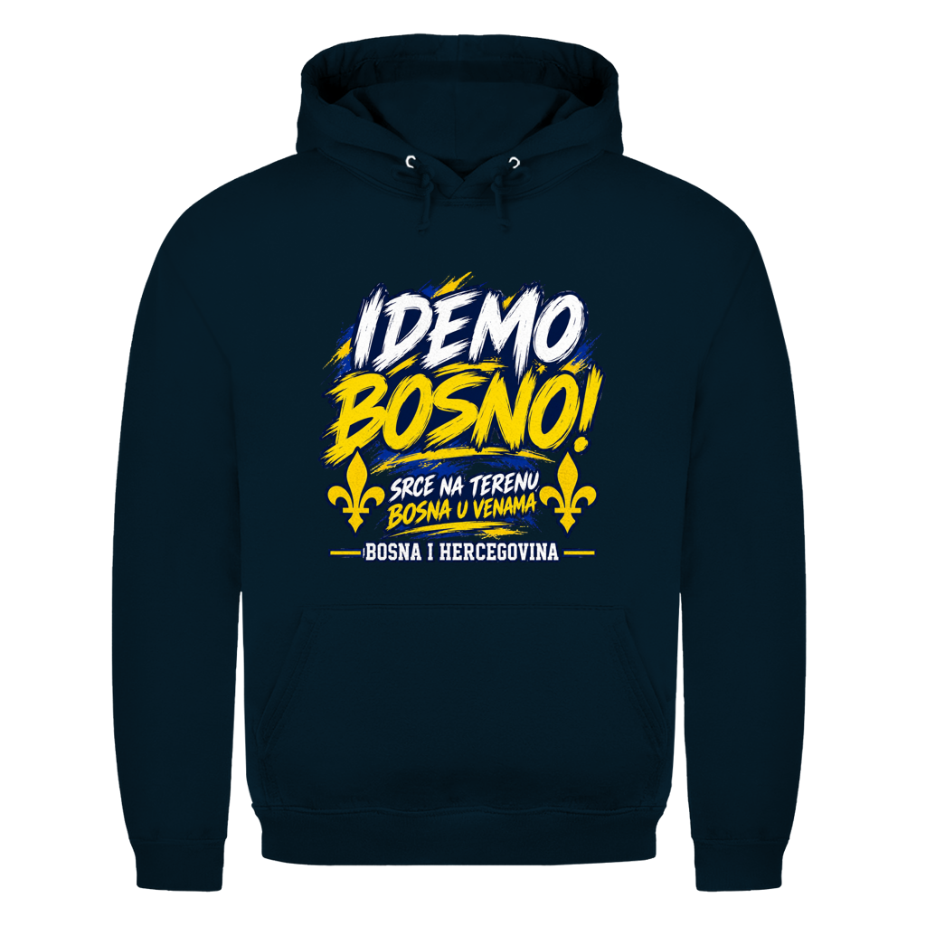 Bosnien Hoodie Herren – IDEMO BOSNO! Fußball Fan Hoodie | Bosna & Herzegowina