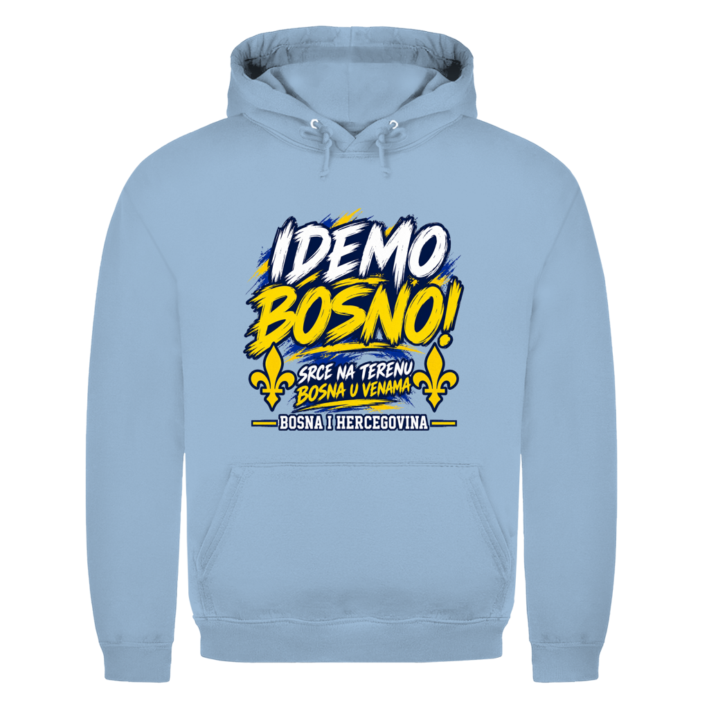 Bosnien Hoodie Herren – IDEMO BOSNO! Fußball Fan Hoodie | Bosna & Herzegowina