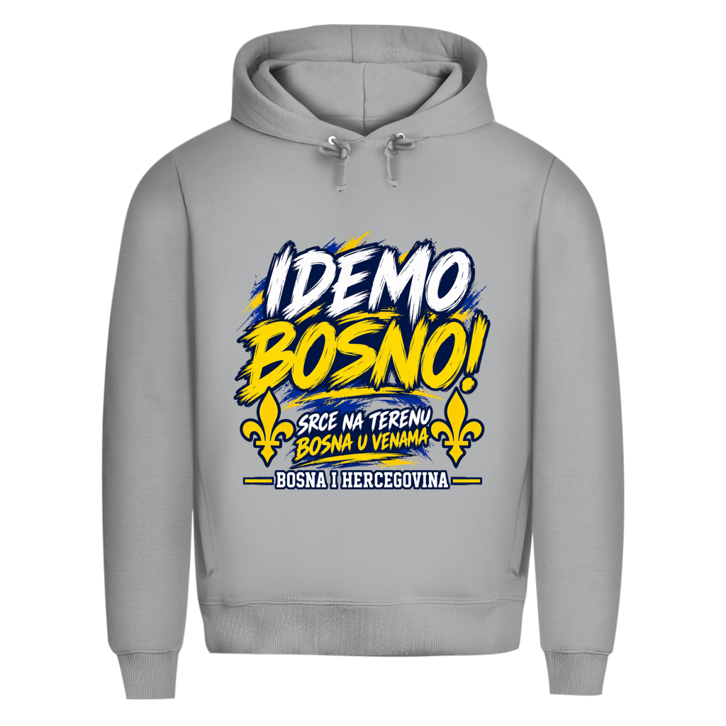 Bosnien Hoodie Herren – IDEMO BOSNO! Fußball Fan Hoodie | Bosna & Herzegowina