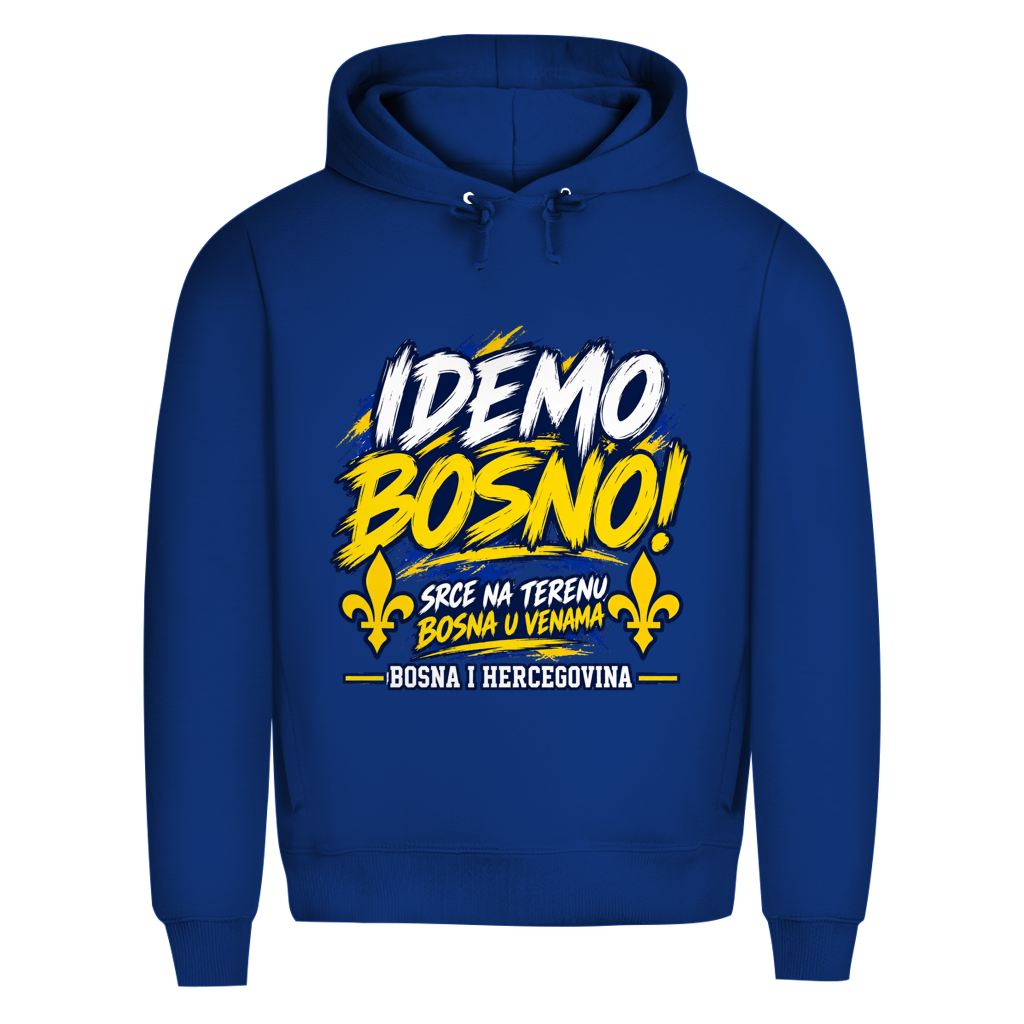 Bosnien Hoodie Herren – IDEMO BOSNO! Fußball Fan Hoodie | Bosna & Herzegowina