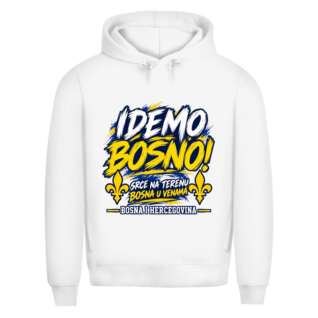 Bosnien Hoodie Herren – IDEMO BOSNO! Fußball Fan Hoodie | Bosna & Herzegowina