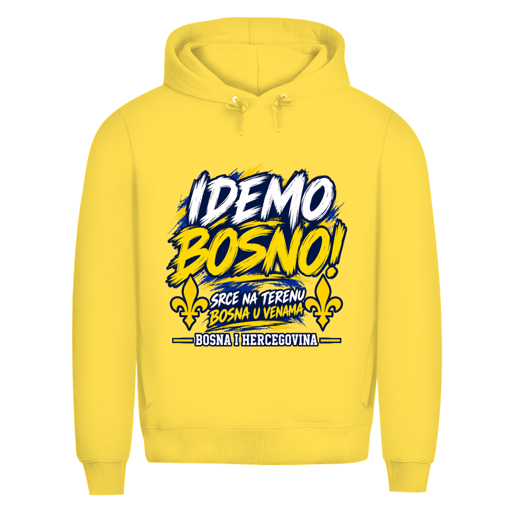 Bosnien Hoodie Herren – IDEMO BOSNO! Fußball Fan Hoodie | Bosna & Herzegowina