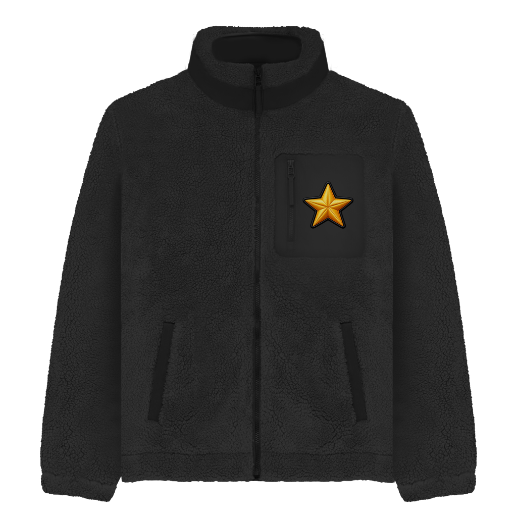 Sherpa Jacke Stern – Unisex Fleece Jacke mit Motiv | Cozy & Warm