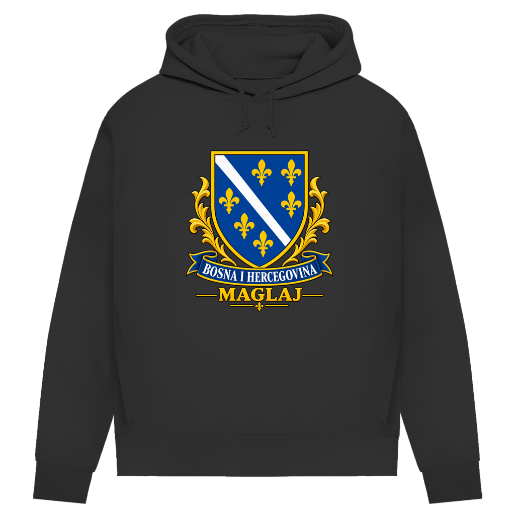 Damen Premium Bio Hoodie Bosanski Grb Maglaj