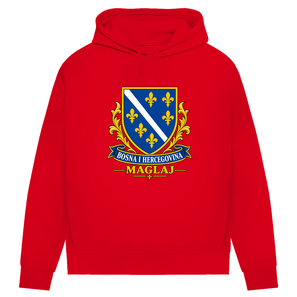 Damen Premium Bio Hoodie Bosanski Grb Maglaj