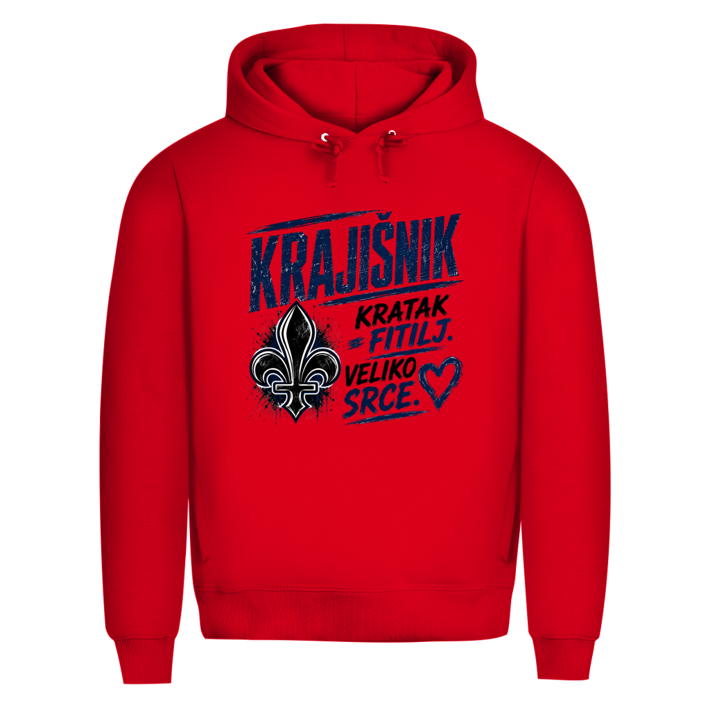 KRAJIŠNIK Herren Premium Bio Hoodie - Kratak fitilj veliko srce