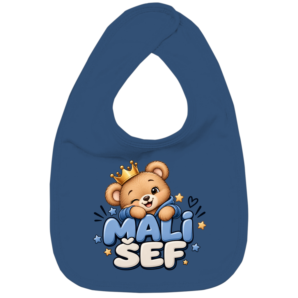 Baby Lätzchen „Mali Šef“ – Süßer Teddybär mit Krone | Balkan Baby