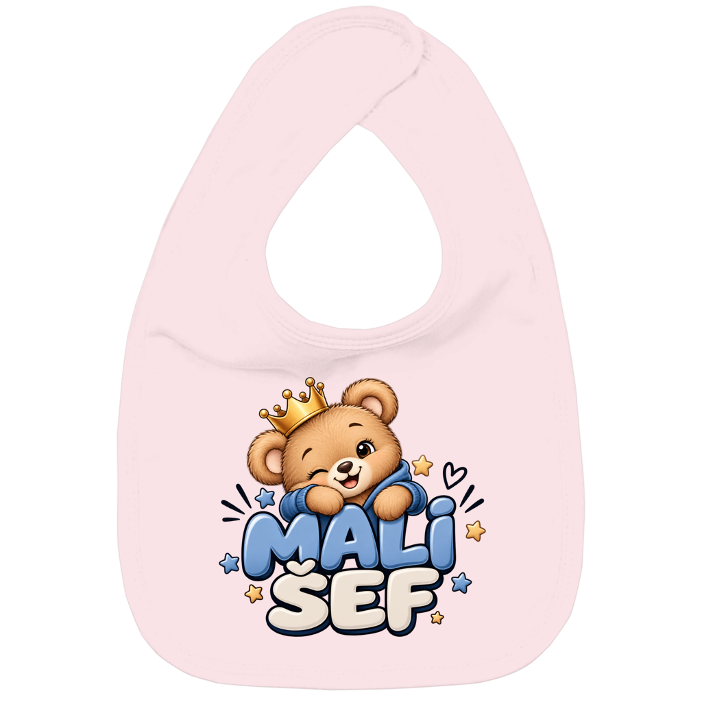 Baby Lätzchen „Mali Šef“ – Süßer Teddybär mit Krone | Balkan Baby