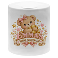 Spardose Emma – Emmas kleine Schatzkasse | Süßes Teddybär Geschenk für Kinder