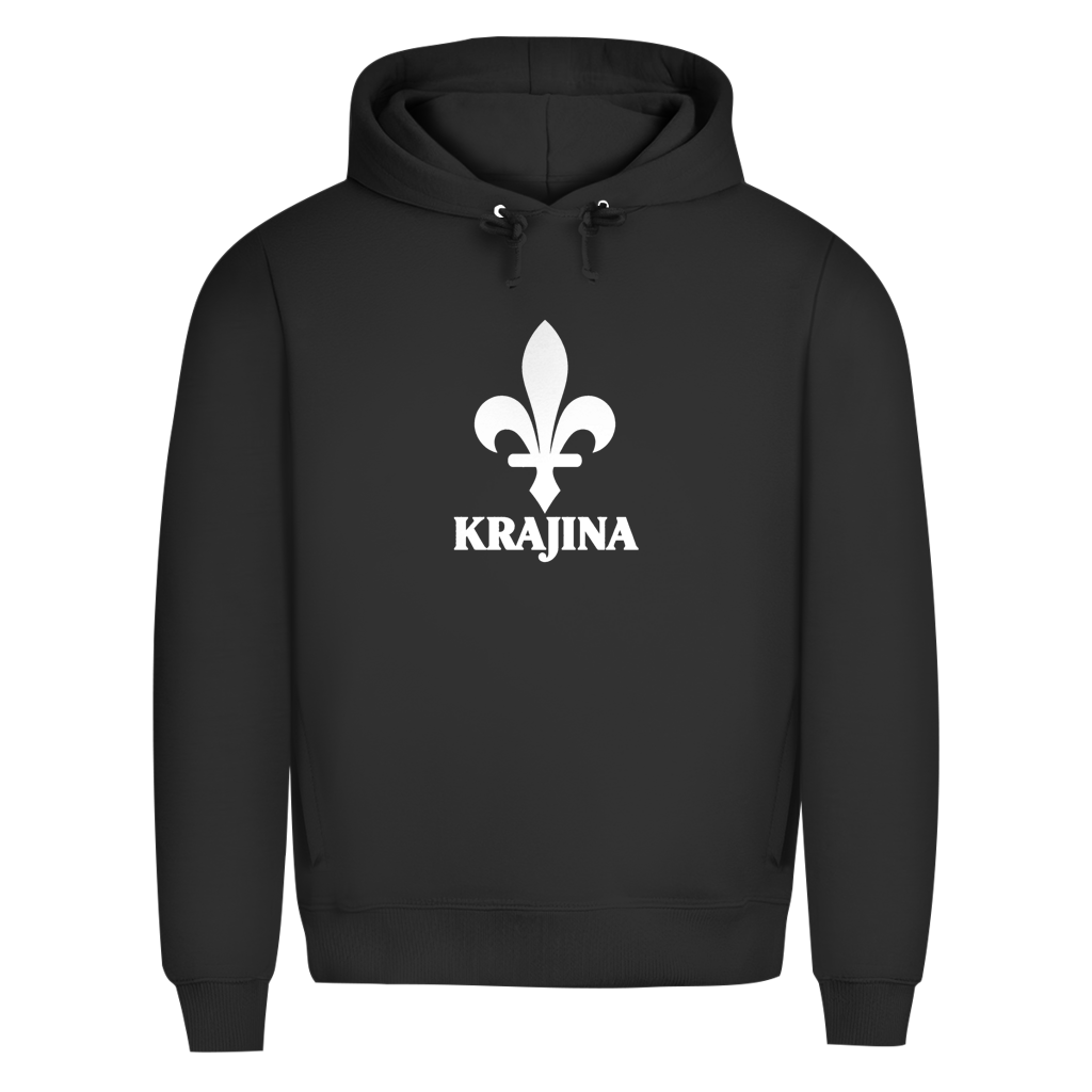 Krajina Herren Premium Bio Hoodie – Bosnische Lilie Weiß