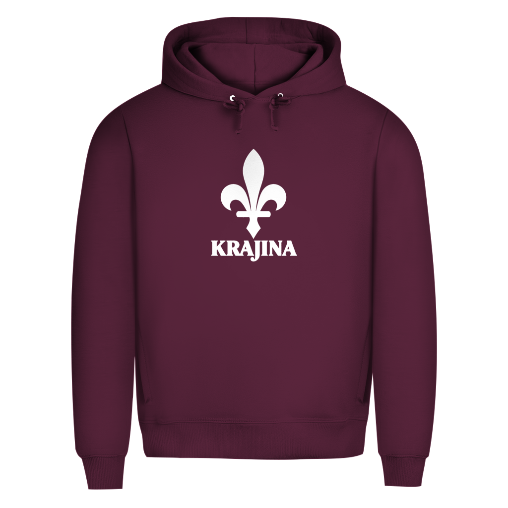 Krajina Herren Premium Bio Hoodie – Bosnische Lilie Weiß