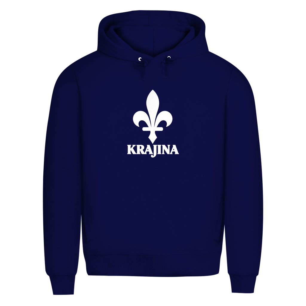 Krajina Herren Premium Bio Hoodie – Bosnische Lilie Weiß