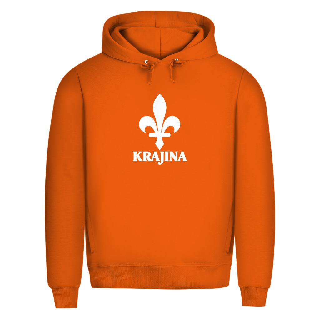 Krajina Herren Premium Bio Hoodie – Bosnische Lilie Weiß
