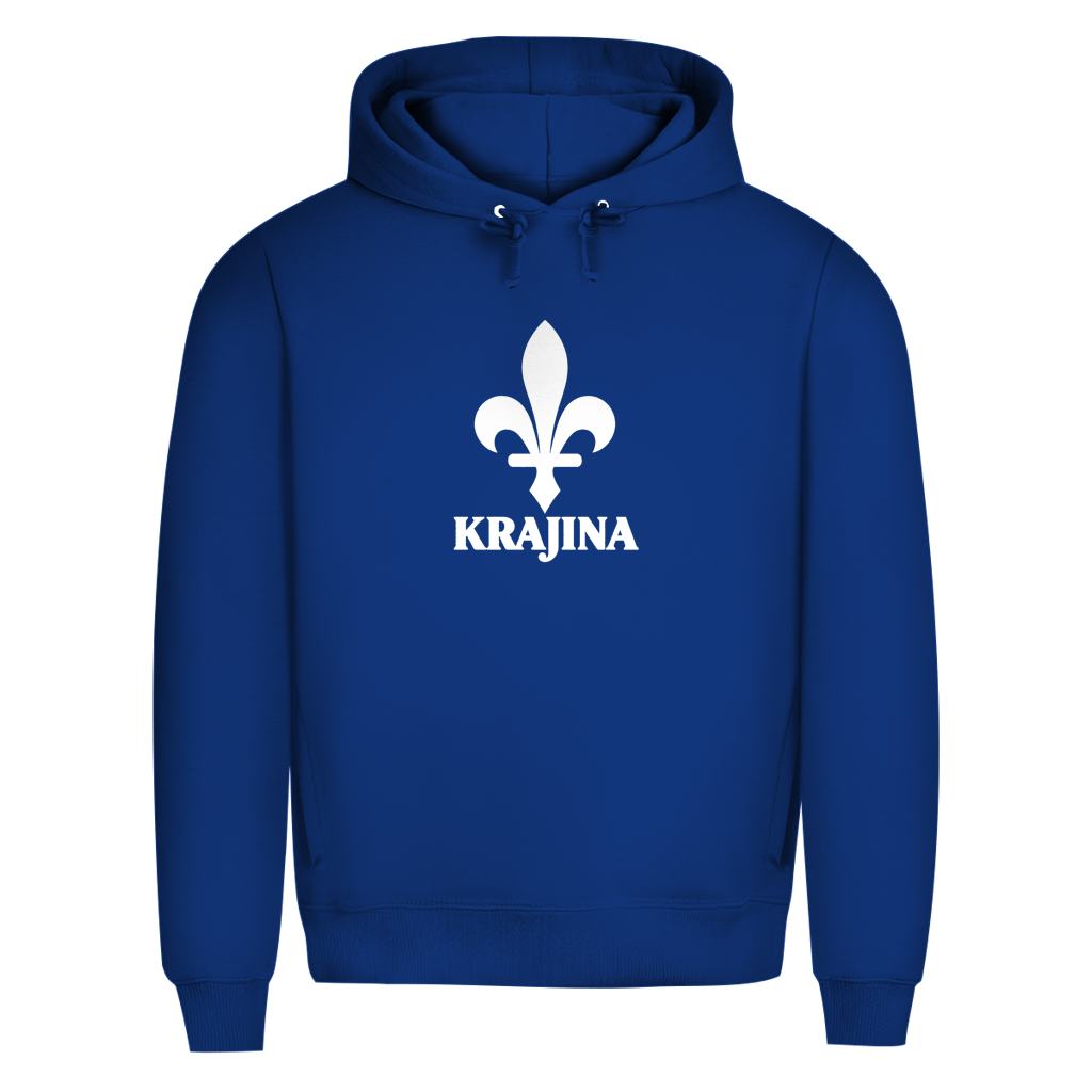 Krajina Herren Premium Bio Hoodie – Bosnische Lilie Weiß
