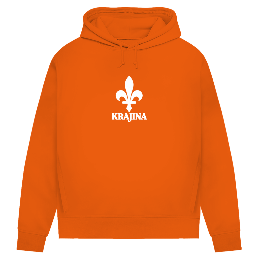 Krajina Damen Premium Bio Hoodie – Bosnische Lilie Weiß