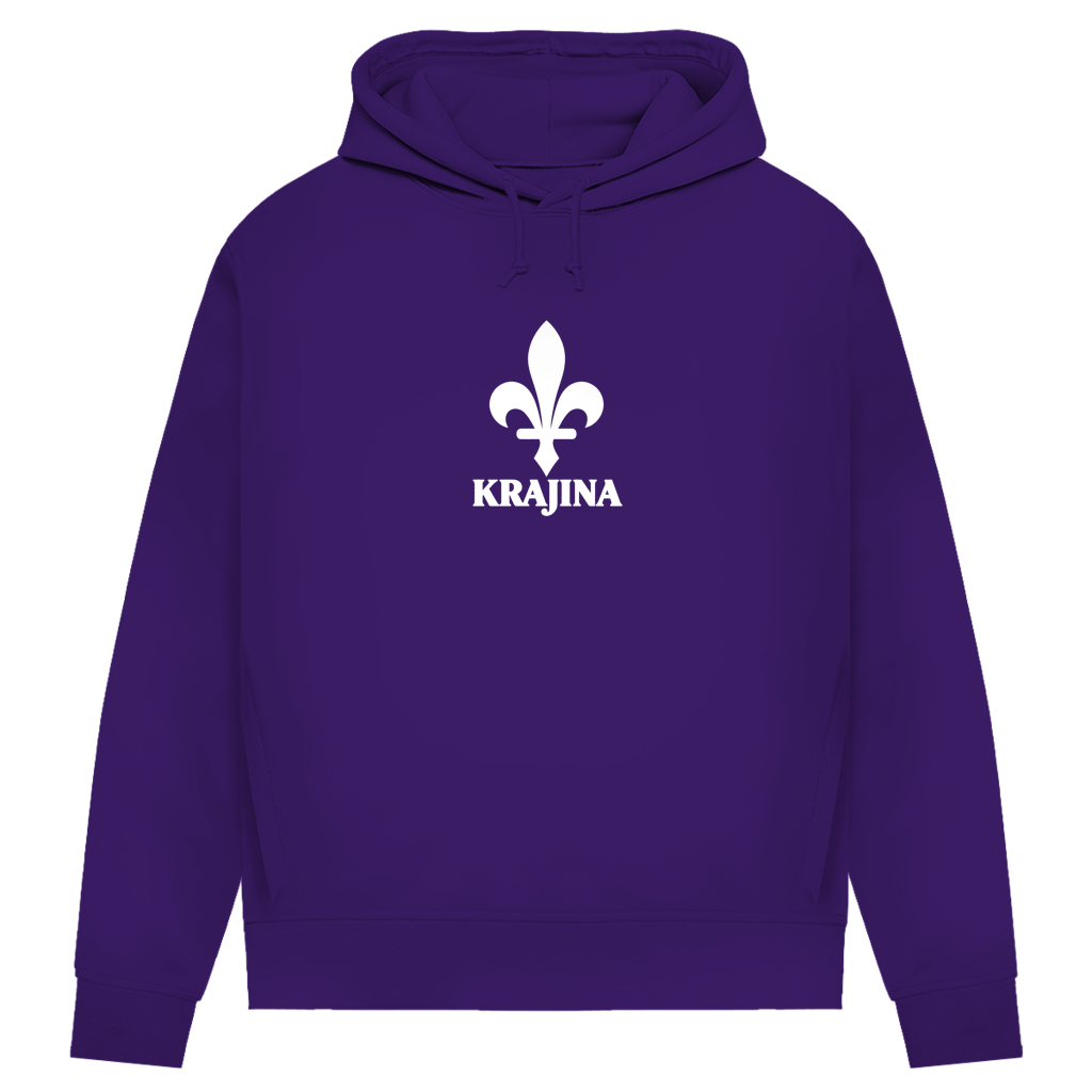 Krajina Damen Premium Bio Hoodie – Bosnische Lilie Weiß