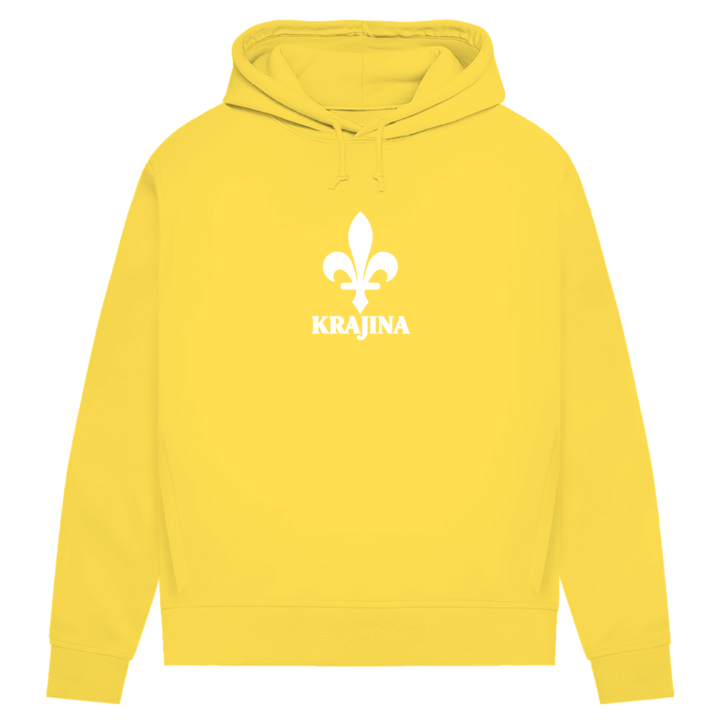 Krajina Damen Premium Bio Hoodie – Bosnische Lilie Weiß