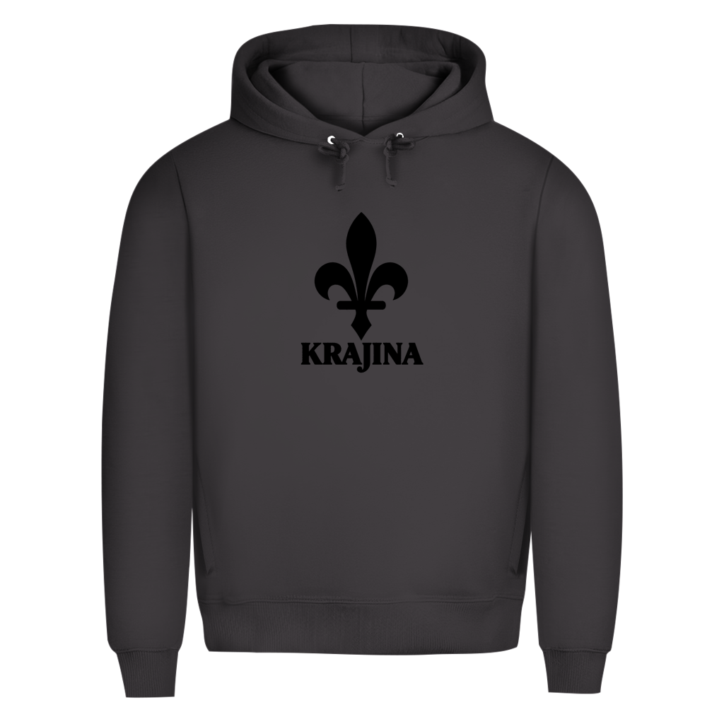 Krajina Herren Premium Bio Hoodie – Bosanski ljiljan crni