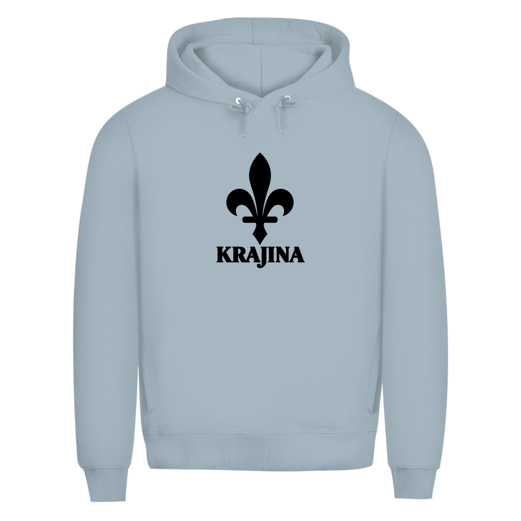 Krajina Herren Premium Bio Hoodie – Bosanski ljiljan crni