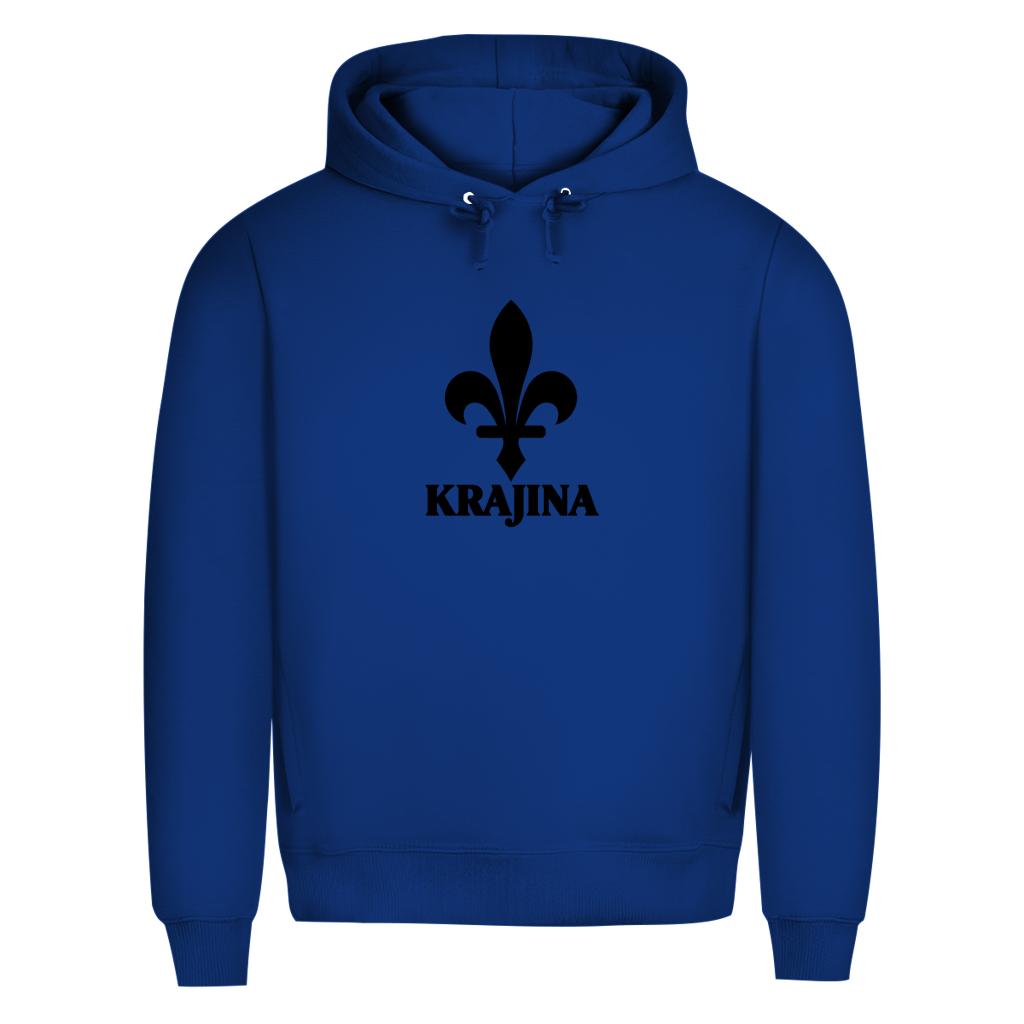 Krajina Herren Premium Bio Hoodie – Bosanski ljiljan crni