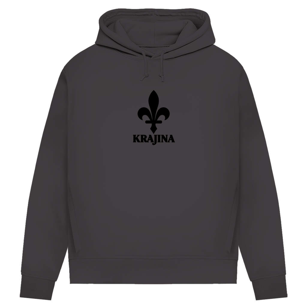 Krajina Damen Premium Bio Hoodie – Bosnische Lilie Schwarz