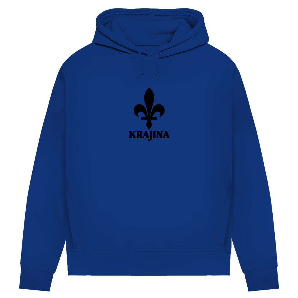 Krajina Damen Premium Bio Hoodie – Bosnische Lilie Schwarz