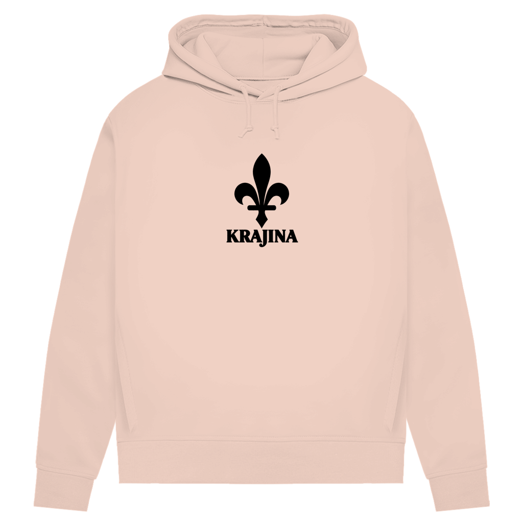 Krajina Damen Premium Bio Hoodie – Bosnische Lilie Schwarz