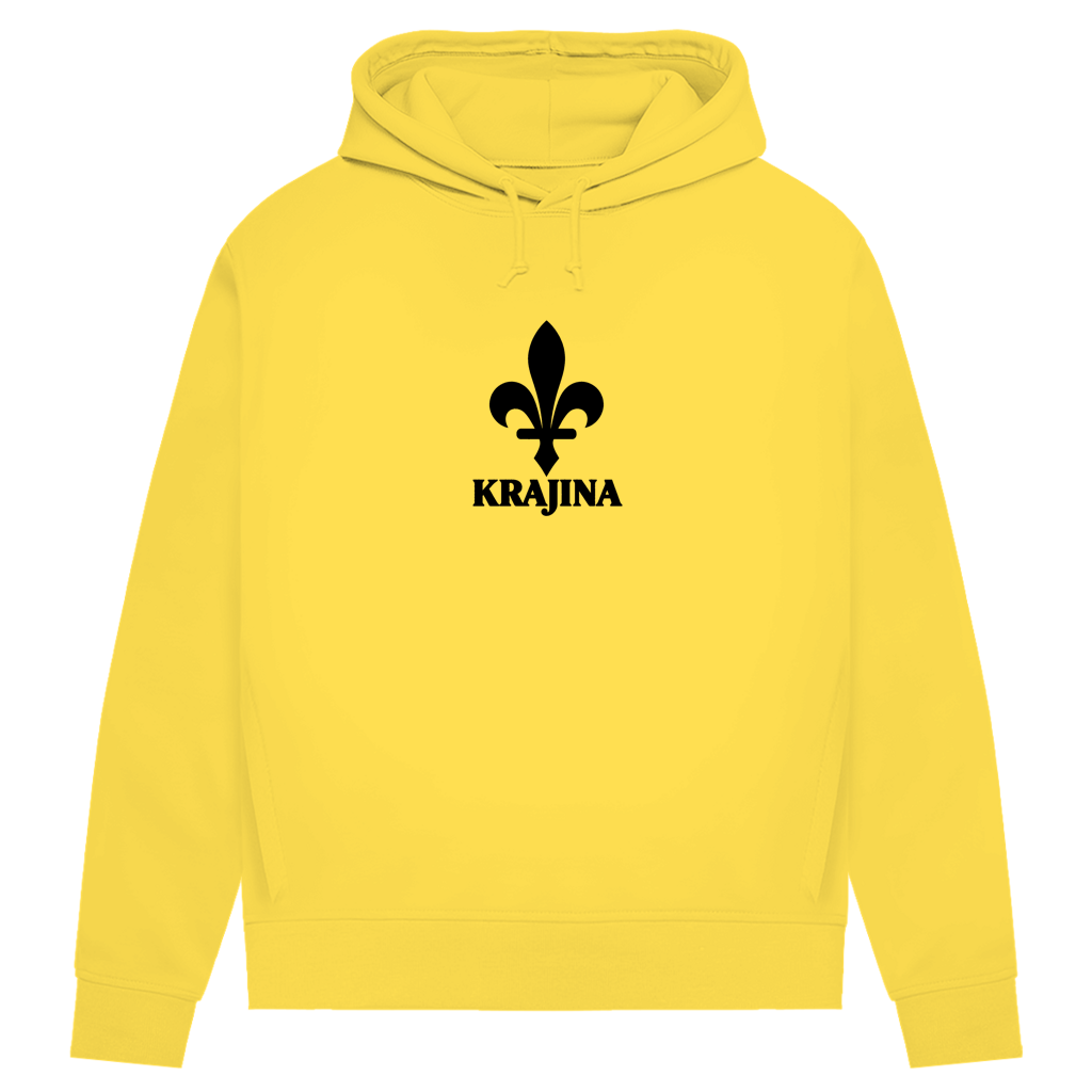 Krajina Damen Premium Bio Hoodie – Bosnische Lilie Schwarz