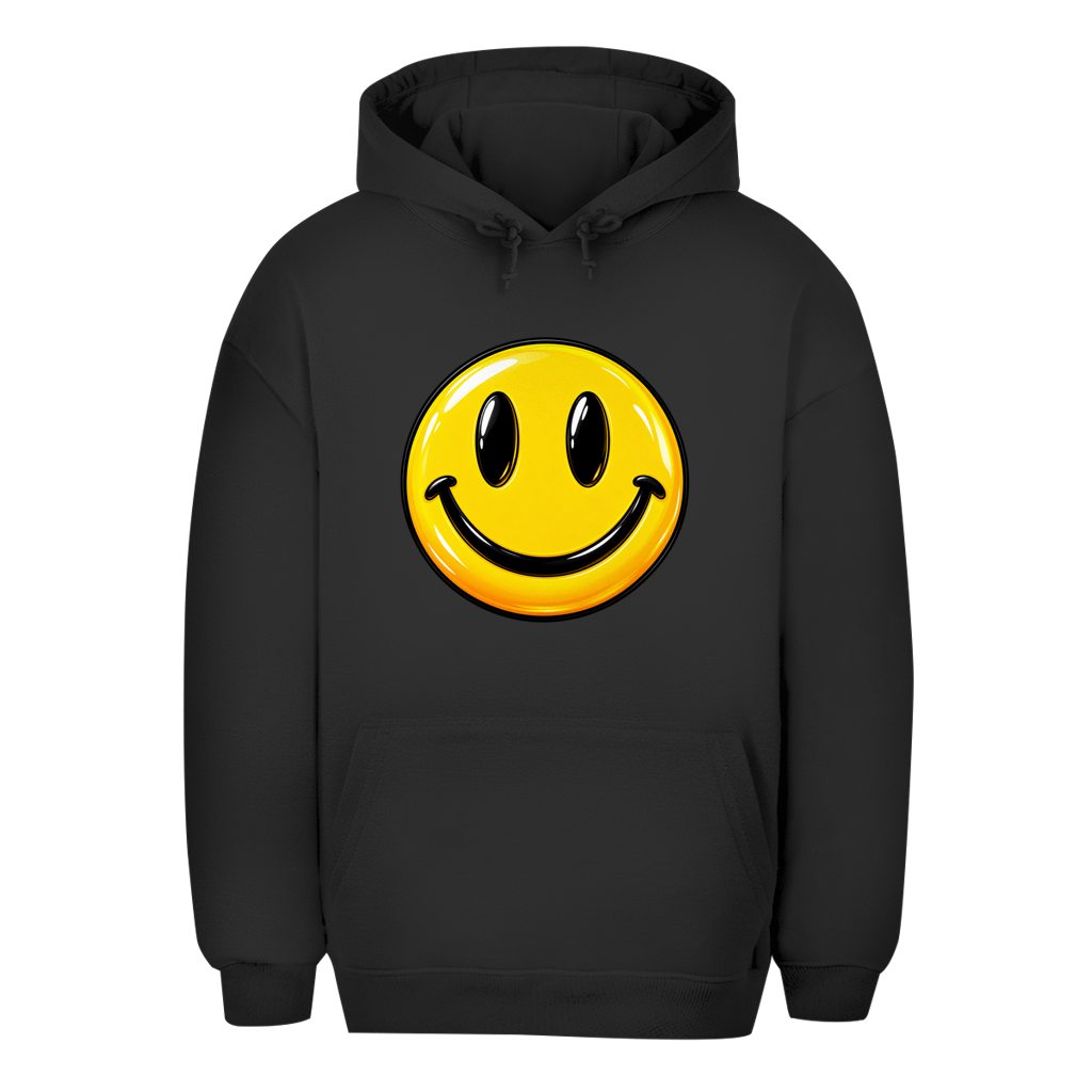 Unisex Oversize Hoodie – Smiley | Happy Vibes Kapuzenpullover Großes Motiv
