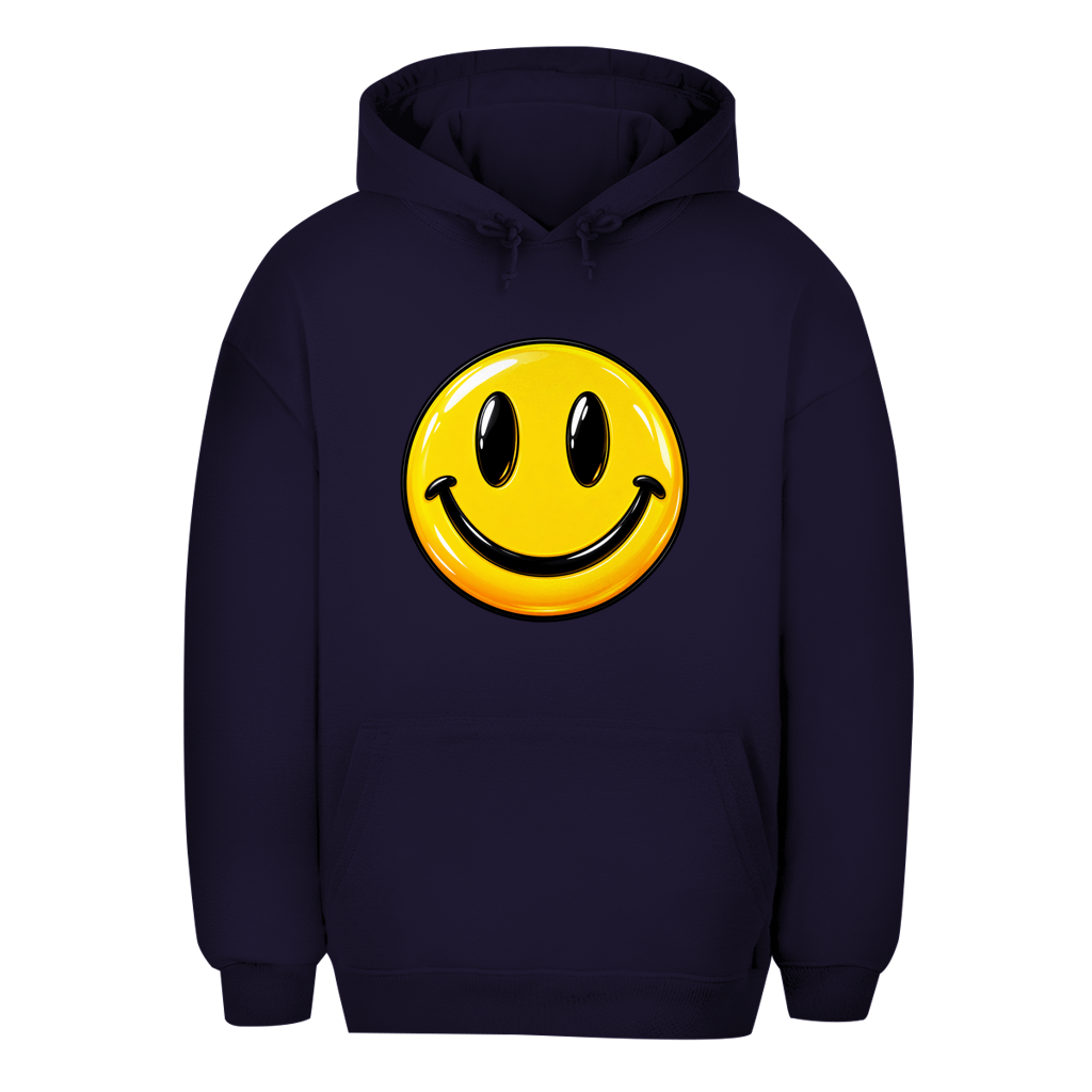Unisex Oversize Hoodie – Smiley | Happy Vibes Kapuzenpullover Großes Motiv