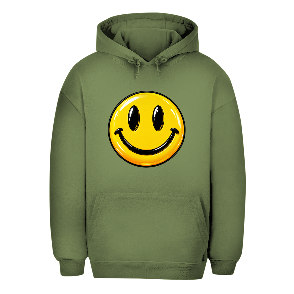 Unisex Oversize Hoodie – Smiley | Happy Vibes Kapuzenpullover Großes Motiv