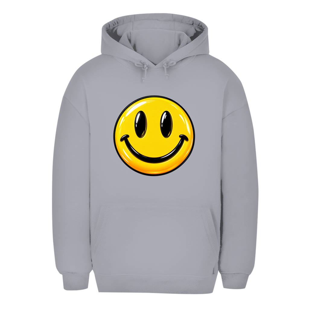 Unisex Oversize Hoodie – Smiley | Happy Vibes Kapuzenpullover Großes Motiv