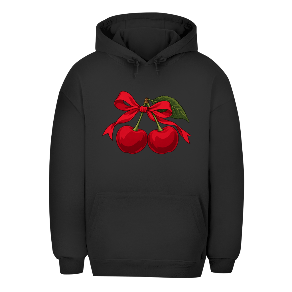 Unisex Oversize Hoodie – Cherry Vibes | Kirsch Kapuzenpullover Großes Motiv