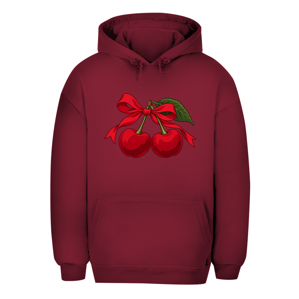 Unisex Oversize Hoodie – Cherry Vibes | Kirsch Kapuzenpullover Großes Motiv