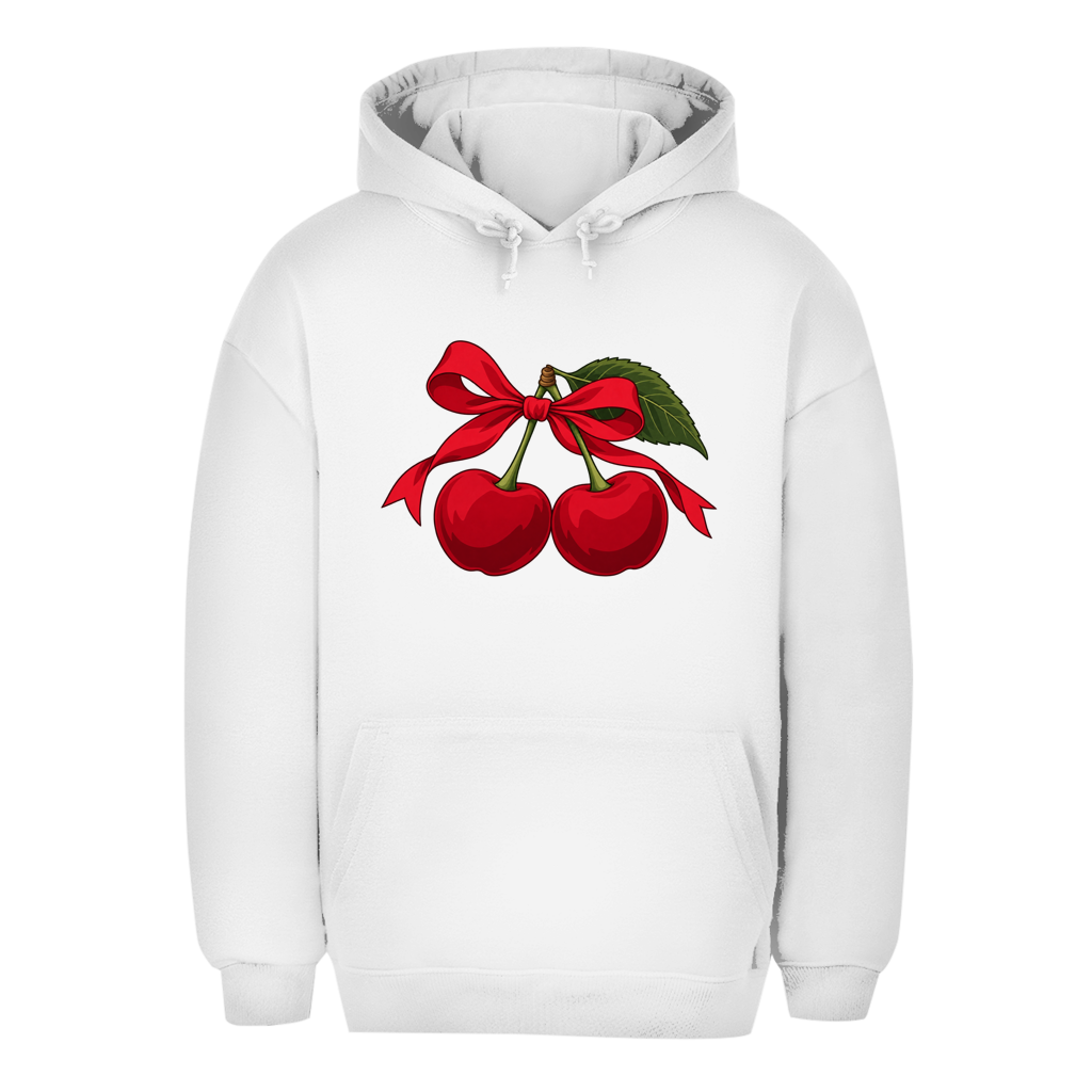 Unisex Oversize Hoodie – Cherry Vibes | Kirsch Kapuzenpullover Großes Motiv