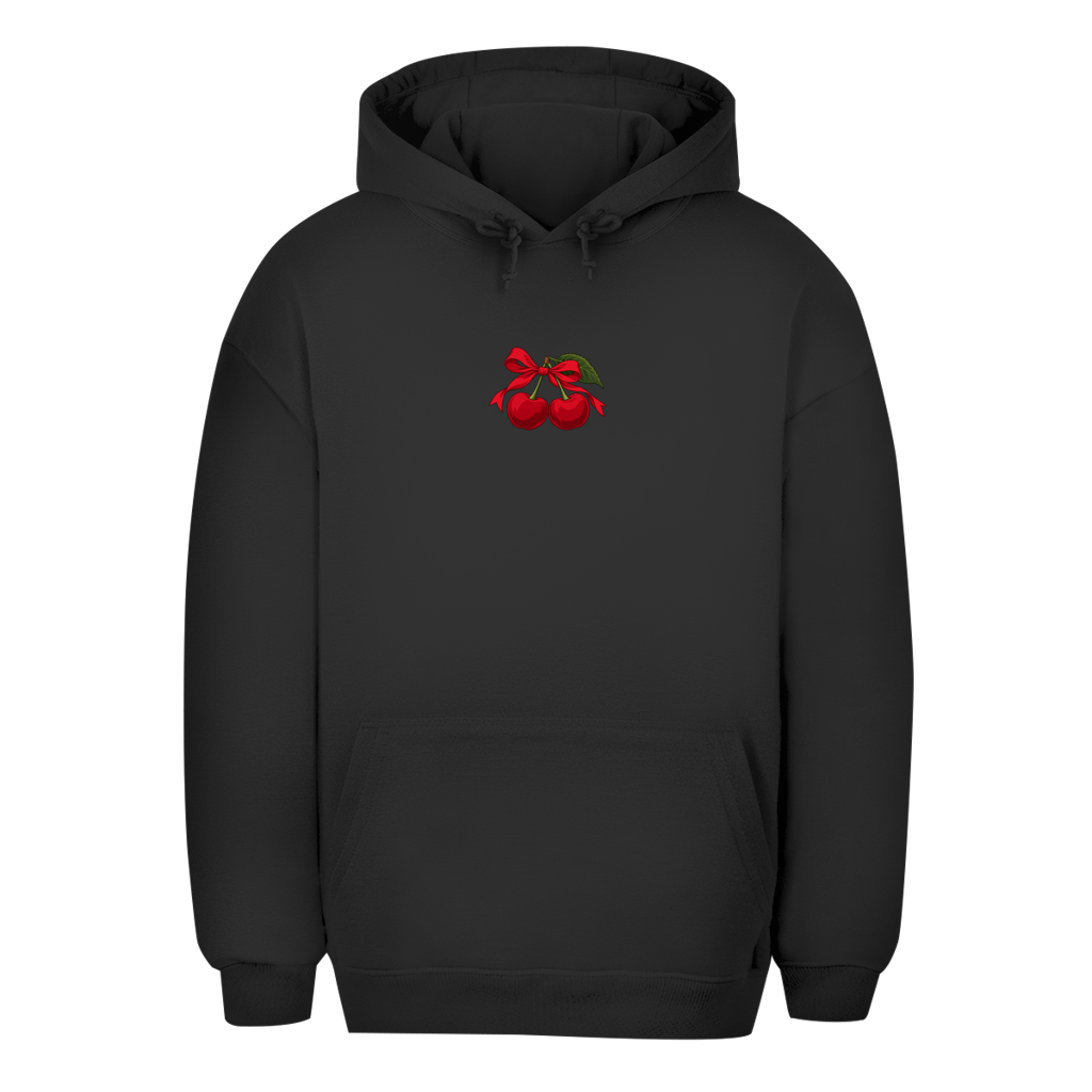 Unisex Oversize Hoodie – Cherry Vibes | Kirsch Kapuzenpullover Kleines Motiv