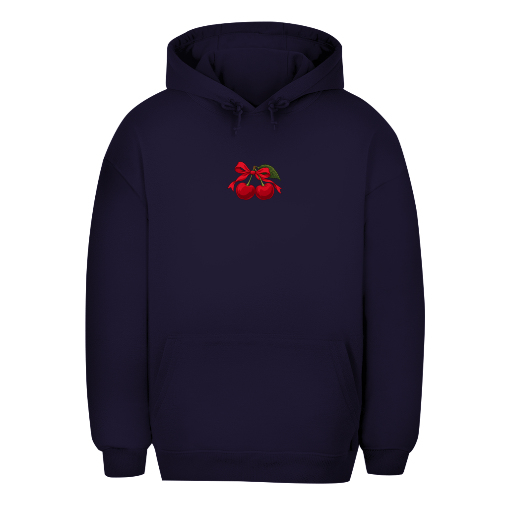 Unisex Oversize Hoodie – Cherry Vibes | Kirsch Kapuzenpullover Kleines Motiv