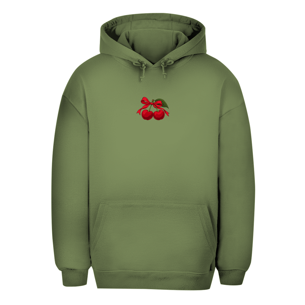 Unisex Oversize Hoodie – Cherry Vibes | Kirsch Kapuzenpullover Kleines Motiv