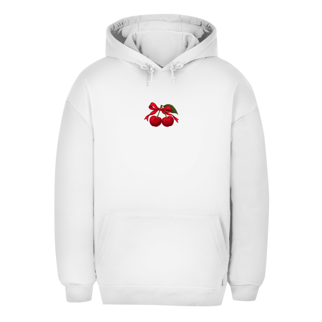 Unisex Oversize Hoodie – Cherry Vibes | Kirsch Kapuzenpullover Kleines Motiv