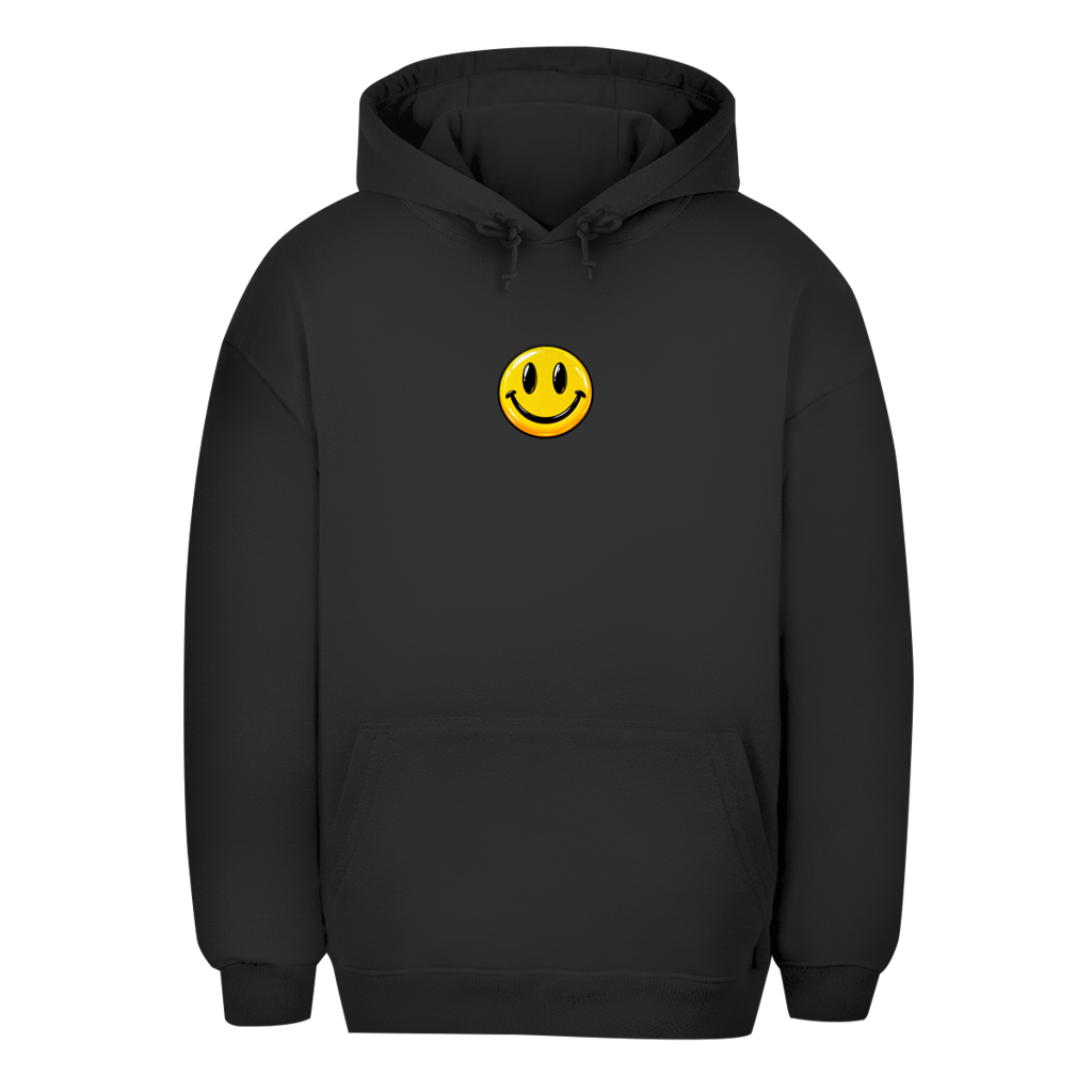 Unisex Oversize Hoodie – Smiley | Happy Vibes Kapuzenpullover Kleines Motiv