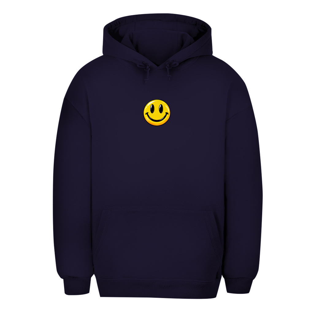 Unisex Oversize Hoodie – Smiley | Happy Vibes Kapuzenpullover Kleines Motiv