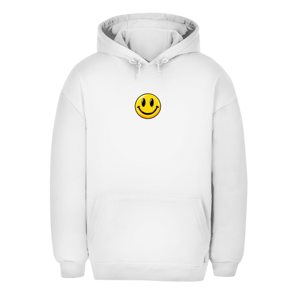 Unisex Oversize Hoodie – Smiley | Happy Vibes Kapuzenpullover Kleines Motiv