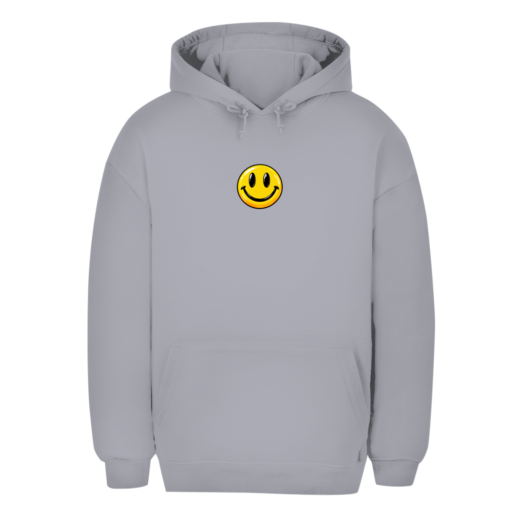 Unisex Oversize Hoodie – Smiley | Happy Vibes Kapuzenpullover Kleines Motiv