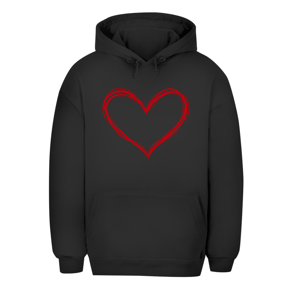 Unisex Oversize Hoodie – Heart Vibes | Kapuzenpullover mit Herz Großes Motiv
