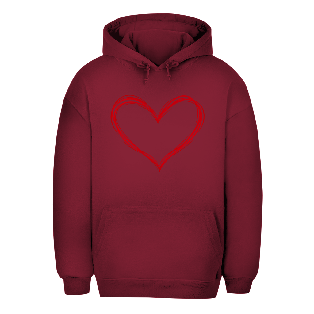 Unisex Oversize Hoodie – Heart Vibes | Kapuzenpullover mit Herz Großes Motiv