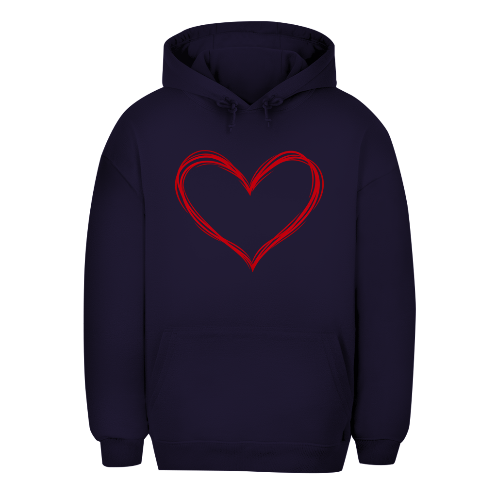 Unisex Oversize Hoodie – Heart Vibes | Kapuzenpullover mit Herz Großes Motiv