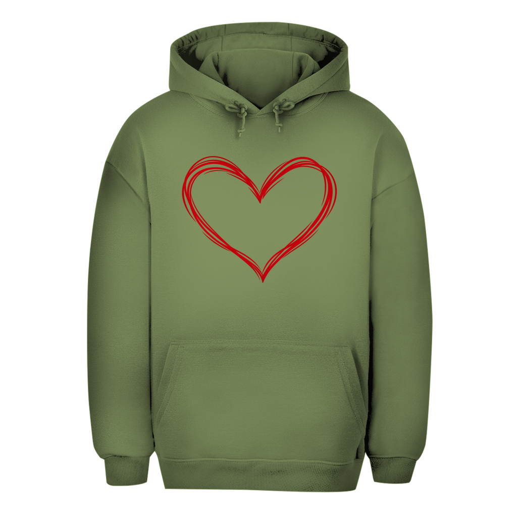 Unisex Oversize Hoodie – Heart Vibes | Kapuzenpullover mit Herz Großes Motiv