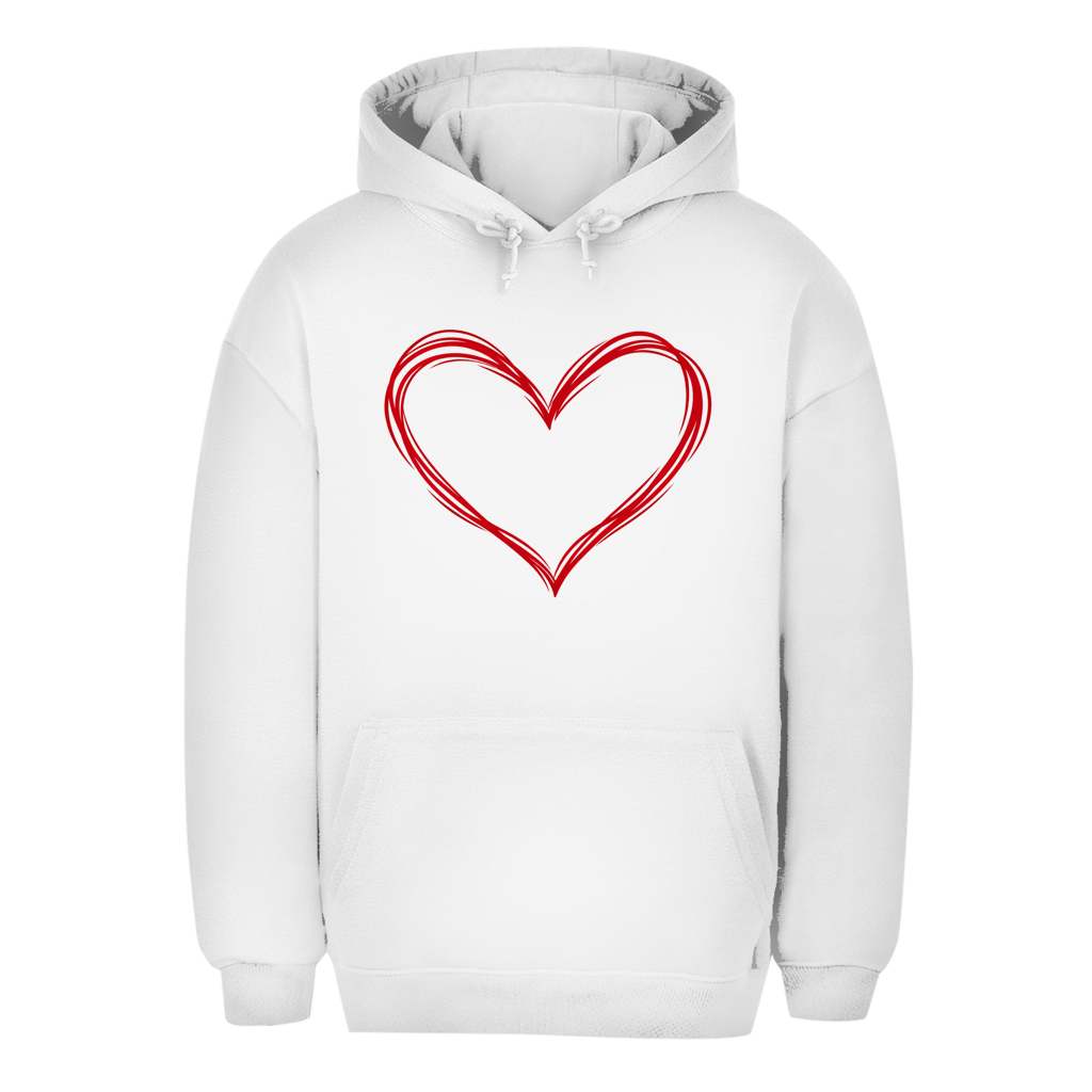Unisex Oversize Hoodie – Heart Vibes | Kapuzenpullover mit Herz Großes Motiv